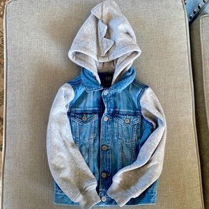 Gap Toddler Boys 5 Denim Hoodie Dino Jacket